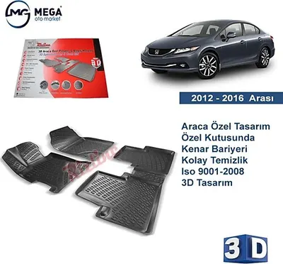 3D PASPAS SİYAH HONDA CIVIC 2016+