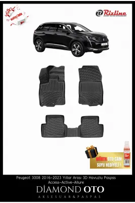 3D PASPAS SİYAH PEUGEOT 3008 ALLURE / ACCESS / ACTIVE 2017+