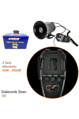 SİREN 12V 3 SESLİ ELEKTRONİK MİKROFON